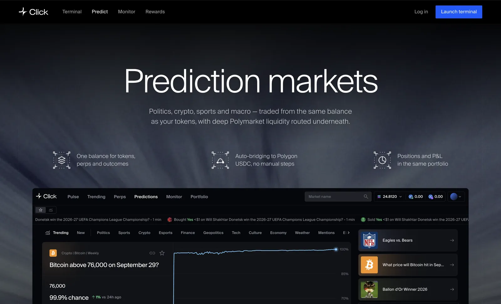 Click — Prediction markets